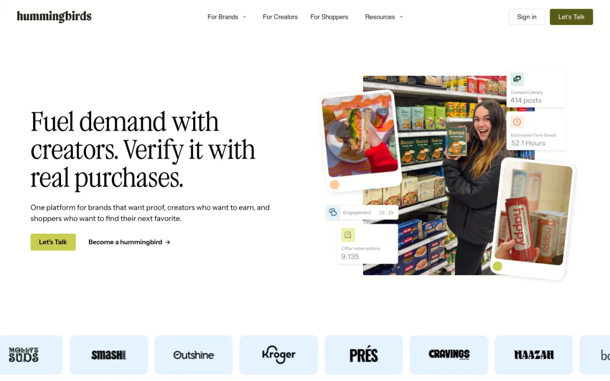 Hummingbirds homepage, captured September 28, 2026