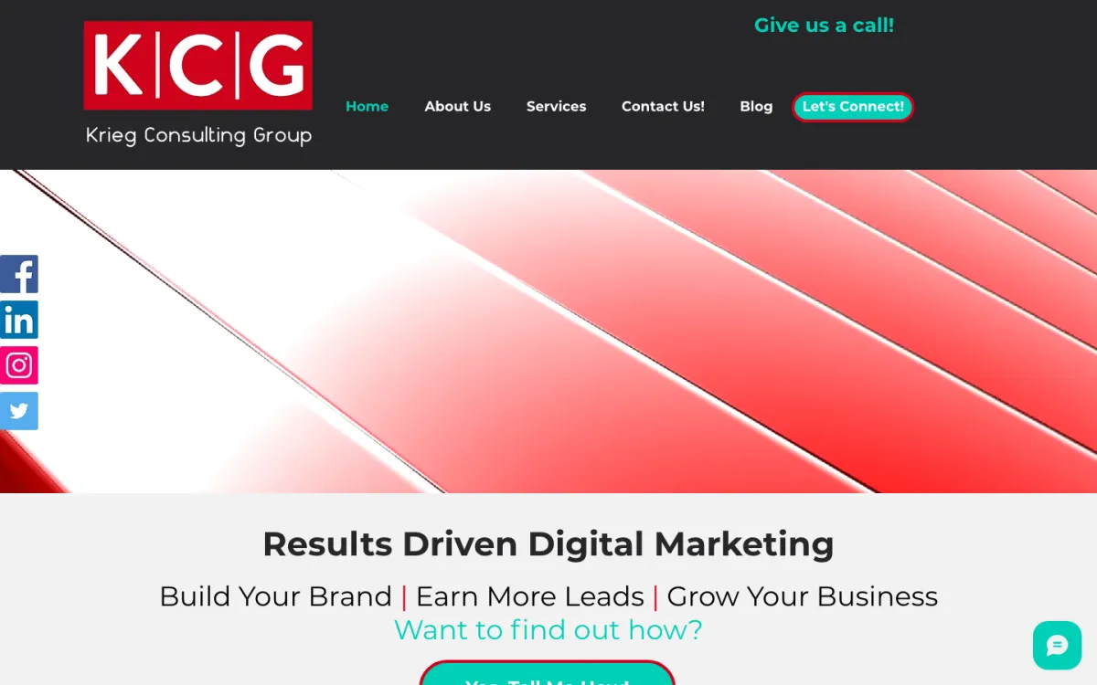 Krieg Consulting Group homepage, captured September 28, 2026