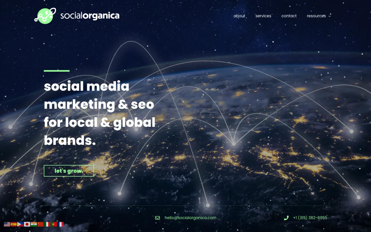Social Organica homepage, captured September 28, 2026